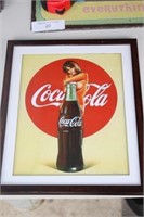 Framed Coca Cola Print 10 x 12