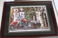 Framed Indian Motorcycle Print 12.5 x 15.5
