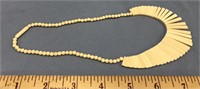 Approx. 14" long bone bead necklace, unique gradua