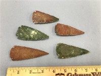 Lot of 5 contemporary stone replica arrowheads   (