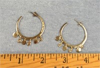 Pair of sterling silver large hoop earrings