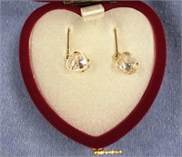 Pair of gold toned and cubic zirconium dangle earr