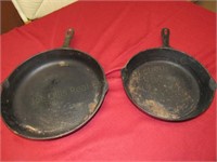 (2) Cast Iron Skillets:  #8, #10