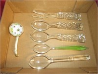 Glass Serving Spoons, Fork 10", Soup Ladle