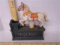 Cast iron trick pony bank