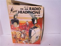 RYSTL AM / FM Radio Head phones; RT-33 vintage