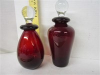 Ruby Red hand blown perfume bottles