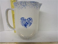 Stone ware; Blue Sponge design pitcher