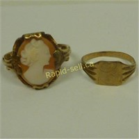 Pair of 10 Kt. Gold Rings