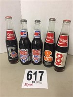(3) 10 oz. Coke & (2) Pepsi Collector Bottles