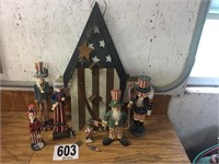 Patriotic Figurines & Wood Deco (1 Broken Piece