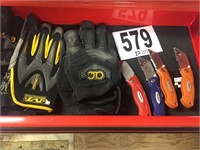 Two Set of Work Gloves & Utility Knives