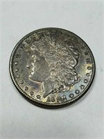 1898 S Morgan silver dollar