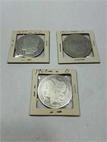 (1) 1899 O & (2) 1900 O Morgan silver dollars