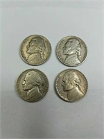 (4) 1939 Jefferson Nickels