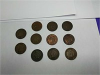 3 1891, 3 1892, and 5 1893 Indian head cent