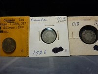 3pc Canada Silver Dime - 1918 / 1920 / 1932