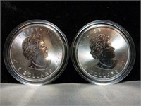 2pc 2017 Canada Silver Maple Leaf $5