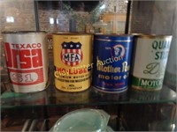 4 Vintage Motor Oil Cans