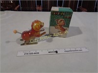 Wind-Up Tin Toy JUMPING DOG with Key