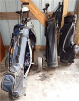 Lot of Golf Clubs & Bags