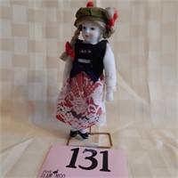 SWISS MAID BISQUE DOLL 8" WITH STAND