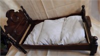 WOODEN DOLL BED 15X24X13