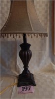 TABLE LAMP WITH BEADED SHADE 25 "