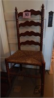 LADDER BACK DINING CHAIR WITH WOVEN SEAT