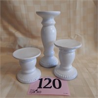 SET OF 3 COLUMN CANDLE HOLDERS, 8"-3"