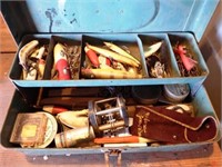 Metal Fishing Tackle Box Full of Tackle
