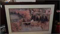 FRAMED AND MATTED PRINT  "by the river"  25  X