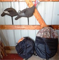 Two Portable Ground Blinds & (2) Turkey Decoys
