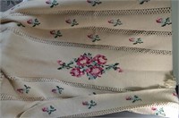 Heavy Handmade Throw with Floral Embroidery