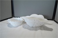 Milk Glass Fruit Bowl and candy dish