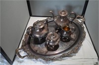 Reed and Barton Coffee and Tea Set Numbered w/Serv