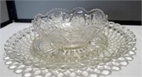 Glass Serving Tray and Serving Bowl