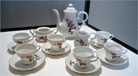 Porcelain Tea Set w/ cups, plates, creamer/sugar +