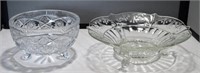 Crystal Footed Bowl and Vintage Glass Footed Fruit
