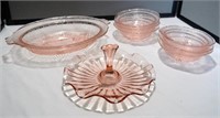 Depression-Era Pink glass Candy Dish, Serving Bowl