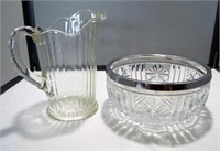 Glass salad bowl and Water Pitcher