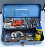Vintage tackle box with goodies