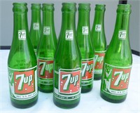 8 7UP Vintage Pop/Soda Bottles