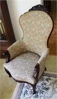 Victorian Roseback Armchair on Wheels