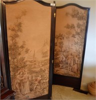 3 Panel Tapestry Victorian-Era Dressing Screen