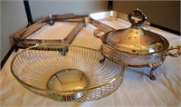 Various Sized Silver plated serving pieces