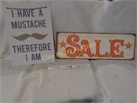 Metal SALE Sign & Board Mustache Sign