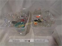 2 Totes of Mug Glasses & More