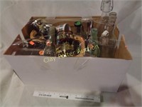 Box of Old Bottles, Jars & More