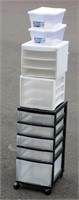 Tall Lot of Storage Bins Containers Drawers